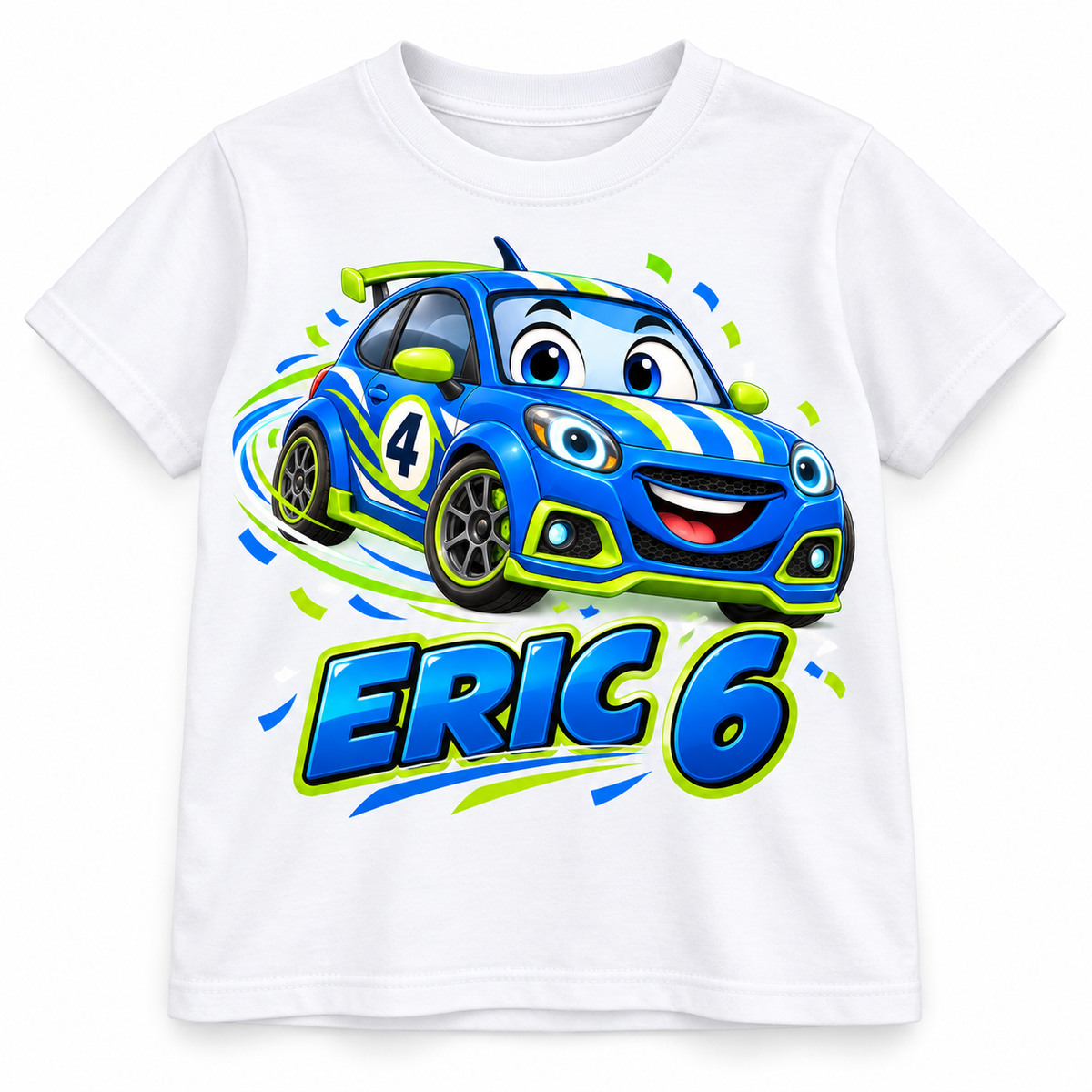 Mașinuța Turbo – tricou pe fundal alb