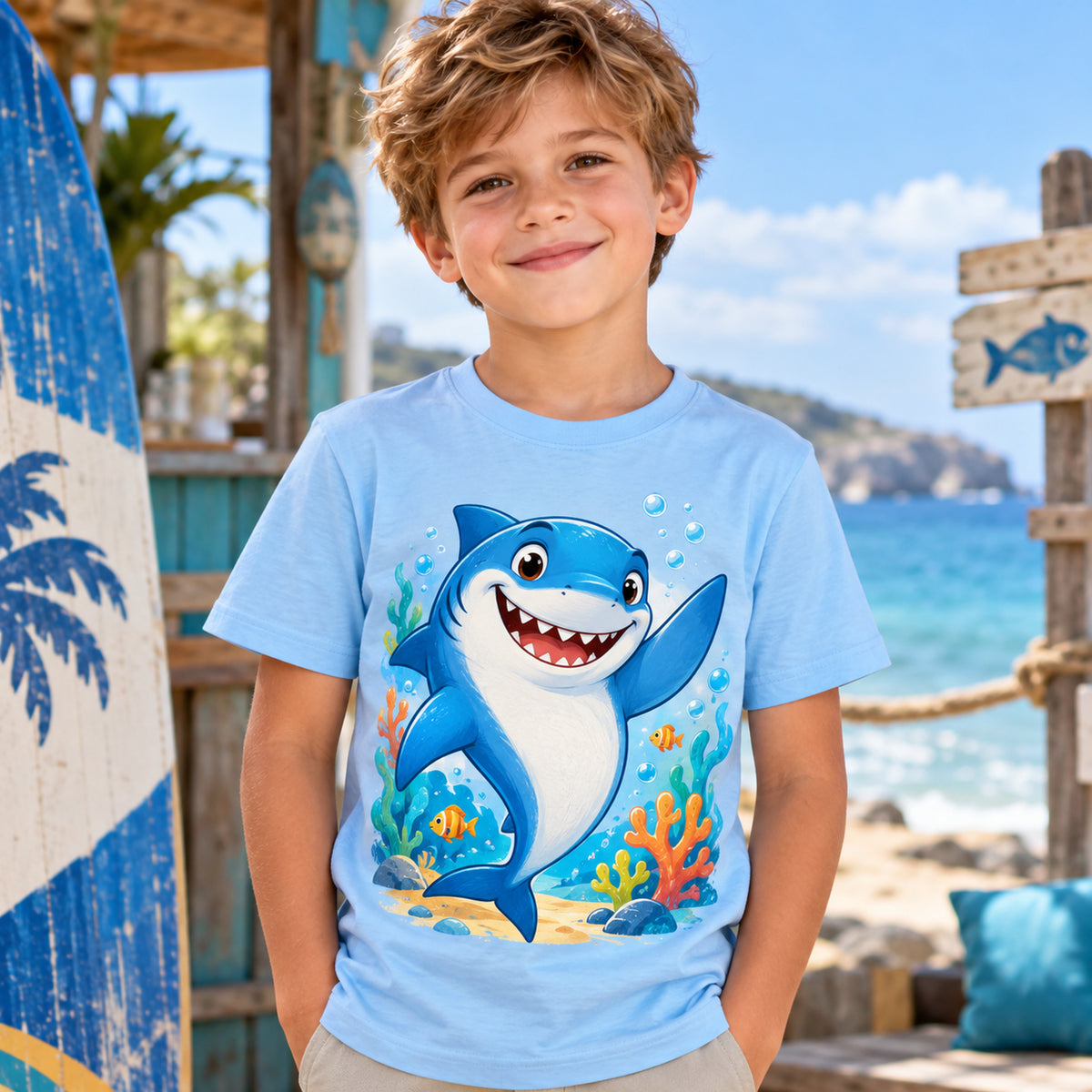 Tricou băieți Rechin Haios – Prietenul Oceanului – imagine 3