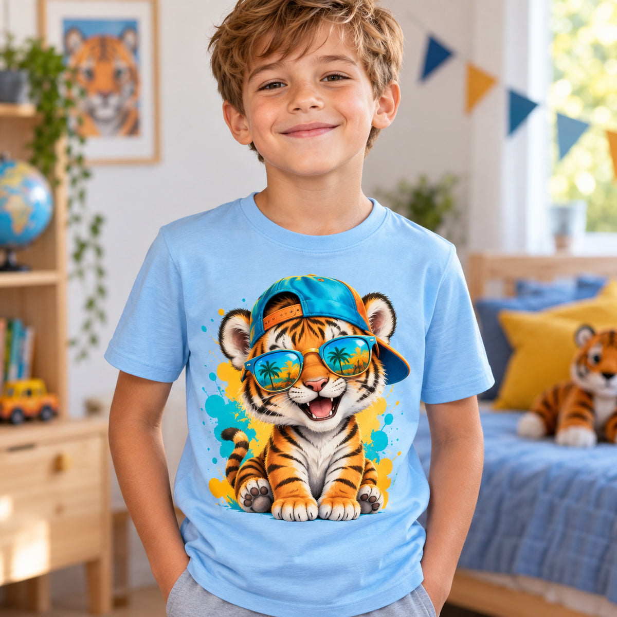Tricou băieți Tigru Cool – Aventură Urbană – imagine 2