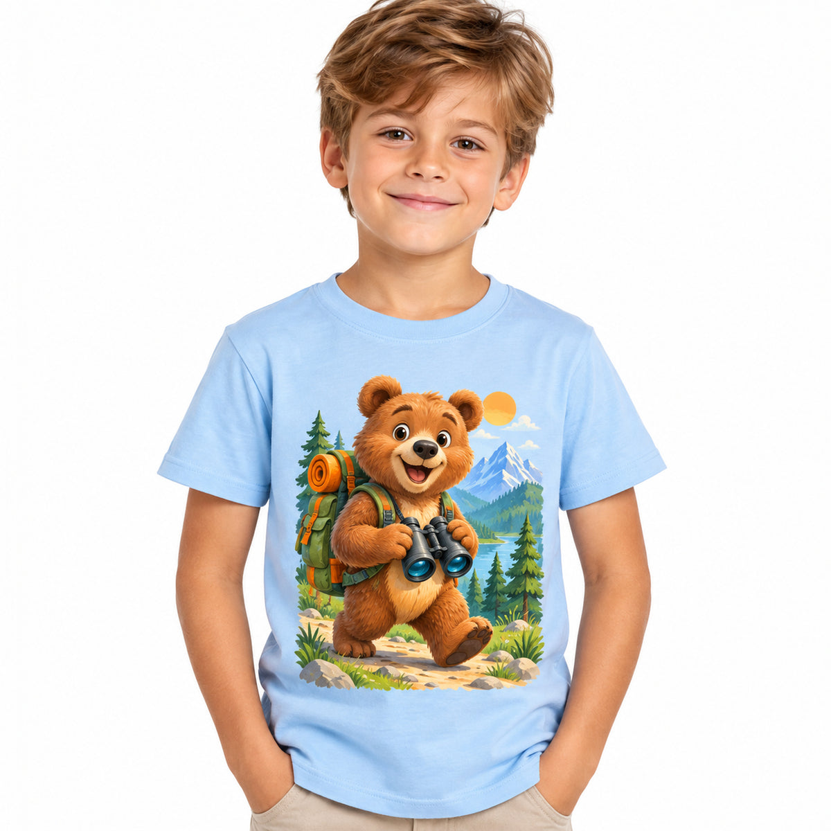 Tricou băieți Urs Aventurier – Micul Explorator – imagine 1