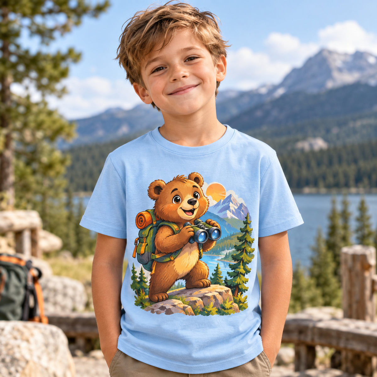 Tricou băieți Urs Aventurier – Micul Explorator – imagine 2