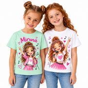 Tricou pentru fetițe cu microfon, căști și muzică – fotografie principală pe fundal alb
