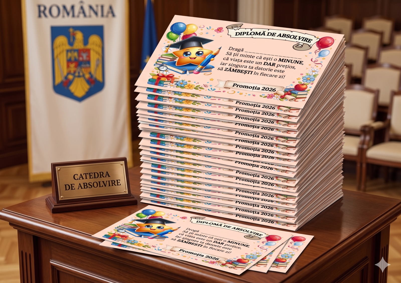 Diplome Școlare Personalizate colectia Stelutelor pentru Absolventi de scoala sau gradinita