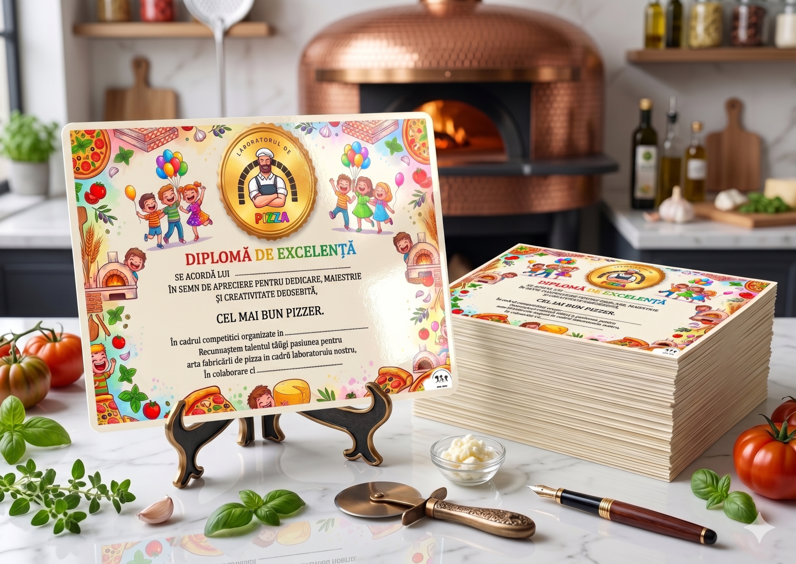 Diplome Școlare Personalizate pentru activitati de scoala sau gradinita- Cel mai bun Pizzer