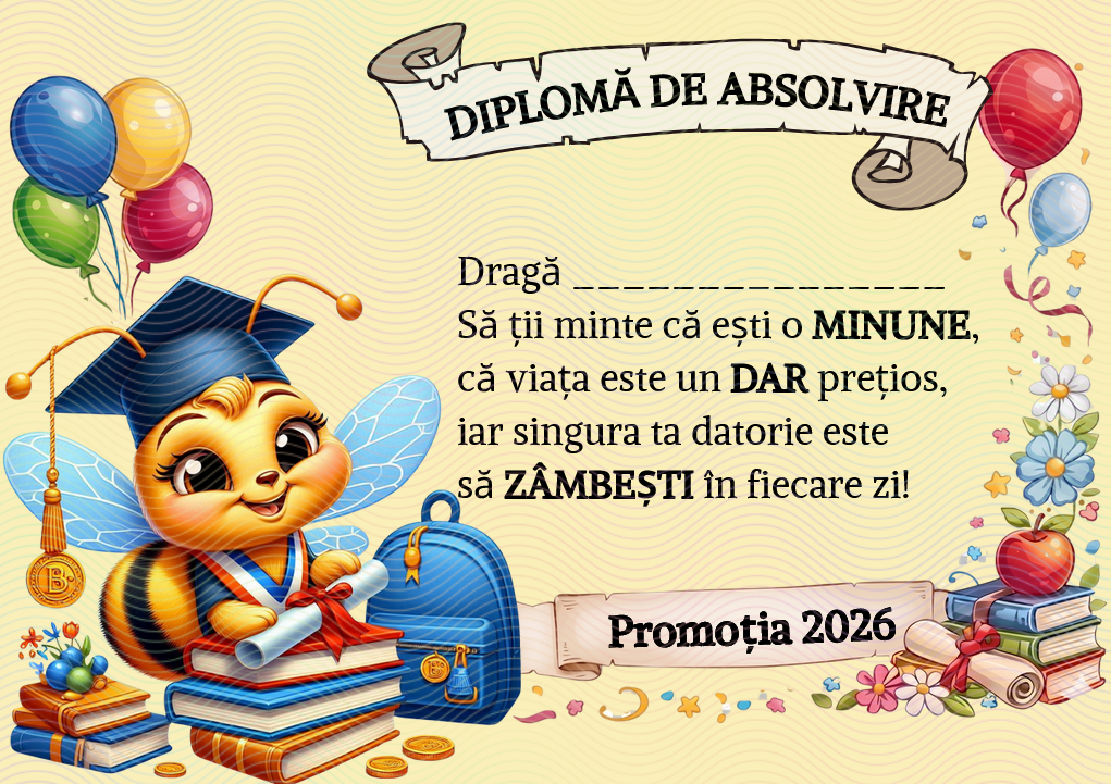 Diplome Școlare Personalizate pentru Absolventi de scoala sau gradinita