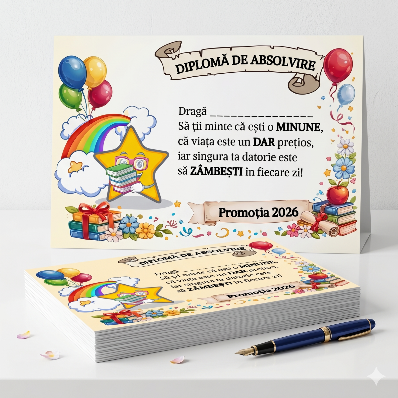 Diplome Școlare Personalizate pentru Absolventi de scoala sau gradinita