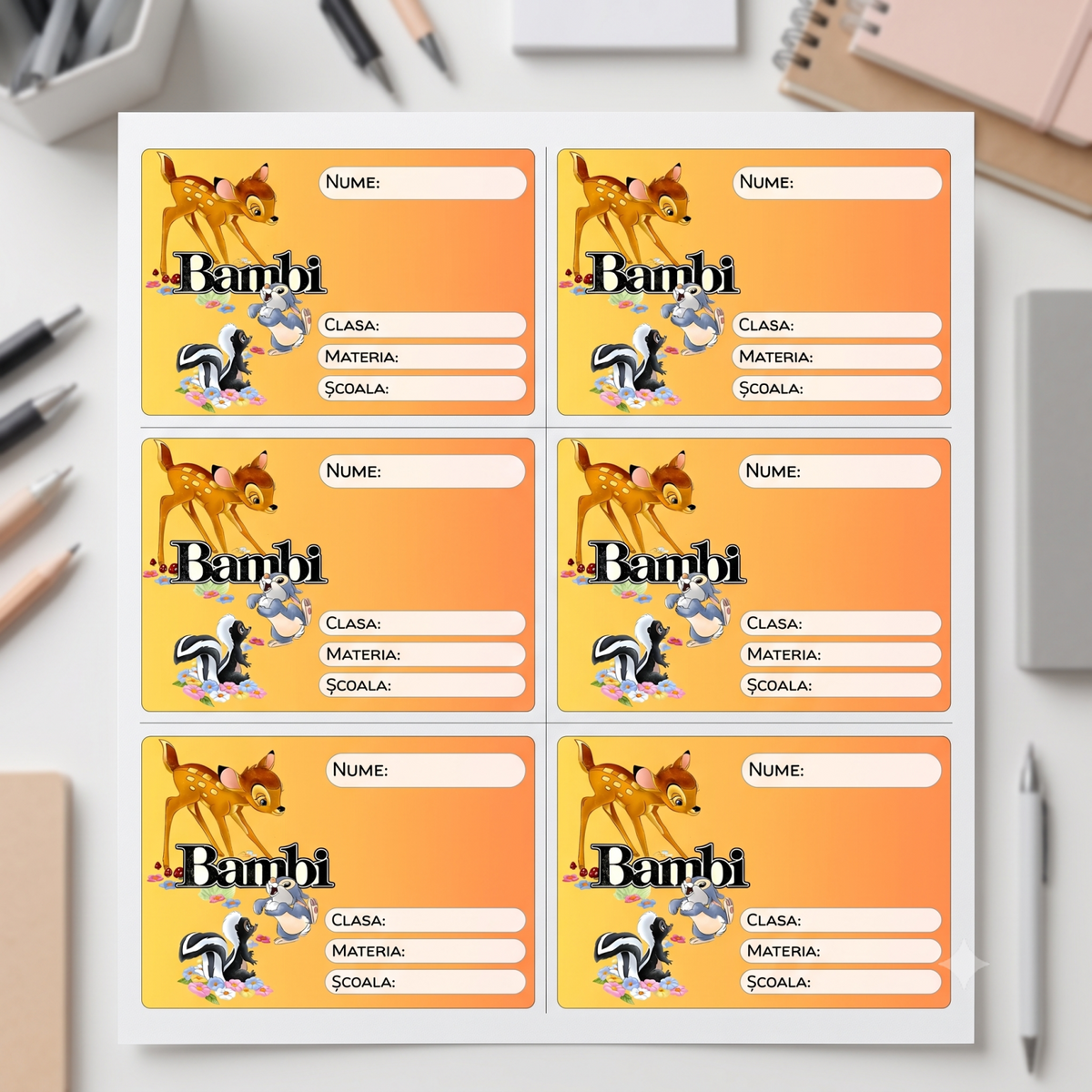 Etichete Școlare cu Nume– Stickere Autoadezive pentru Copii ❤️ E-Cadou.com - e-CADOU