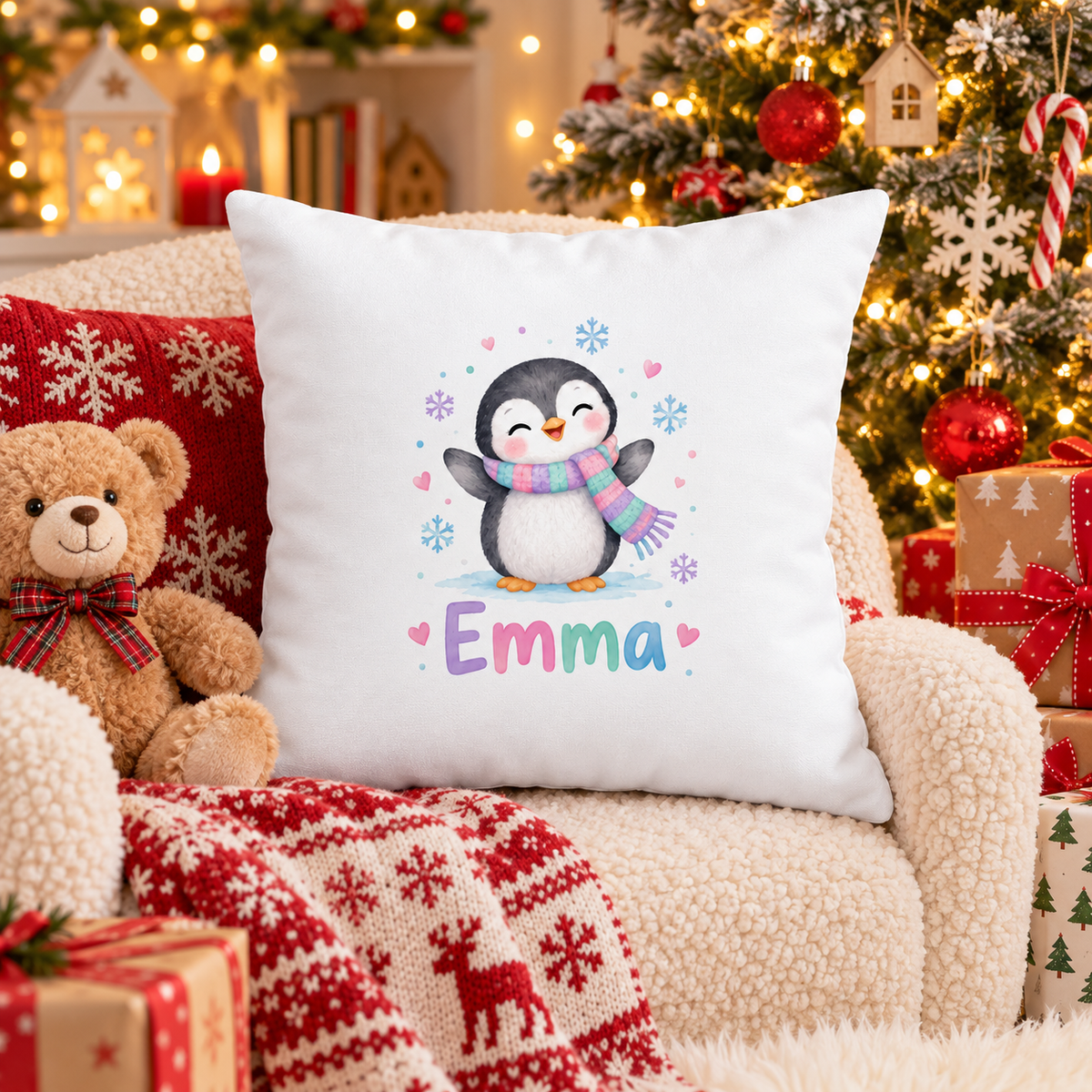 Perna decorativa de Craciun pentru copii cu numele Emma - decor festiv