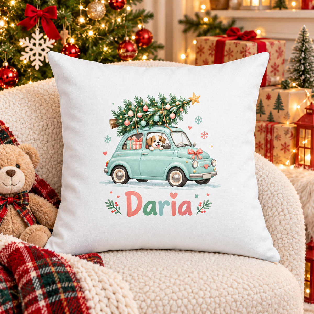 Perna decorativa de Craciun pentru copii cu numele Daria - decor festiv