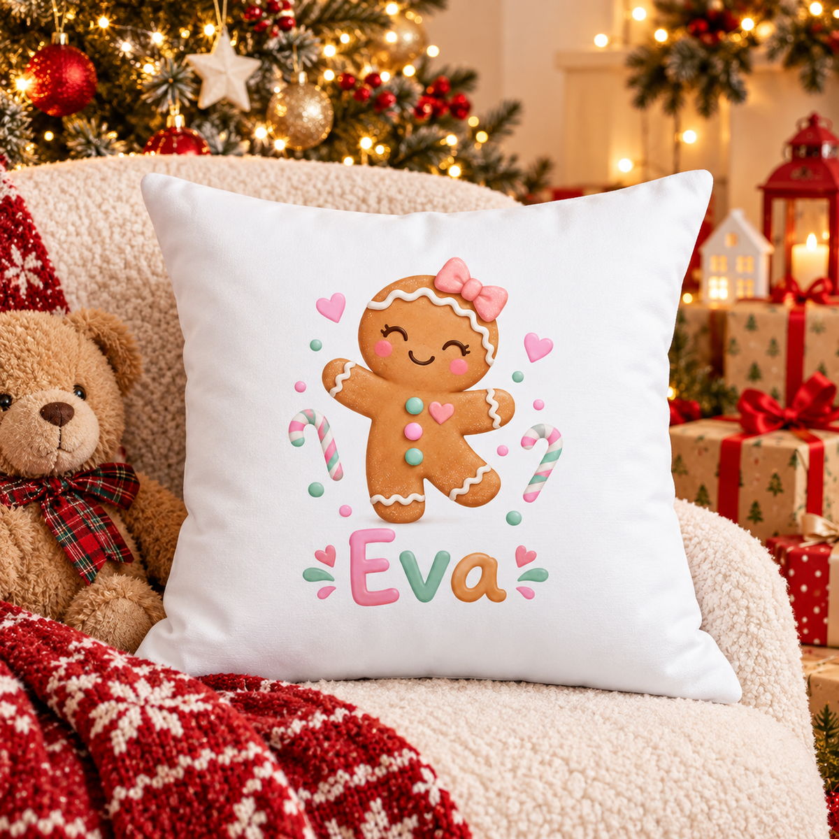 Perna decorativa de Craciun pentru copii cu numele Eva - decor festiv