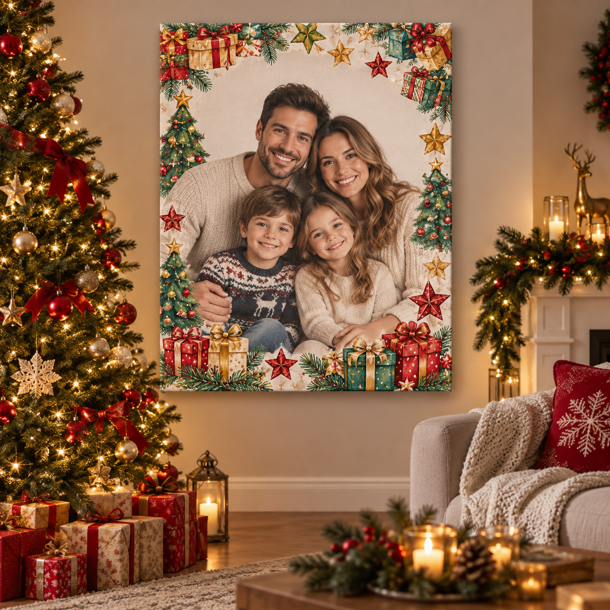 Tablou canvas personalizat de Craciun 17 - decor festiv in camera
