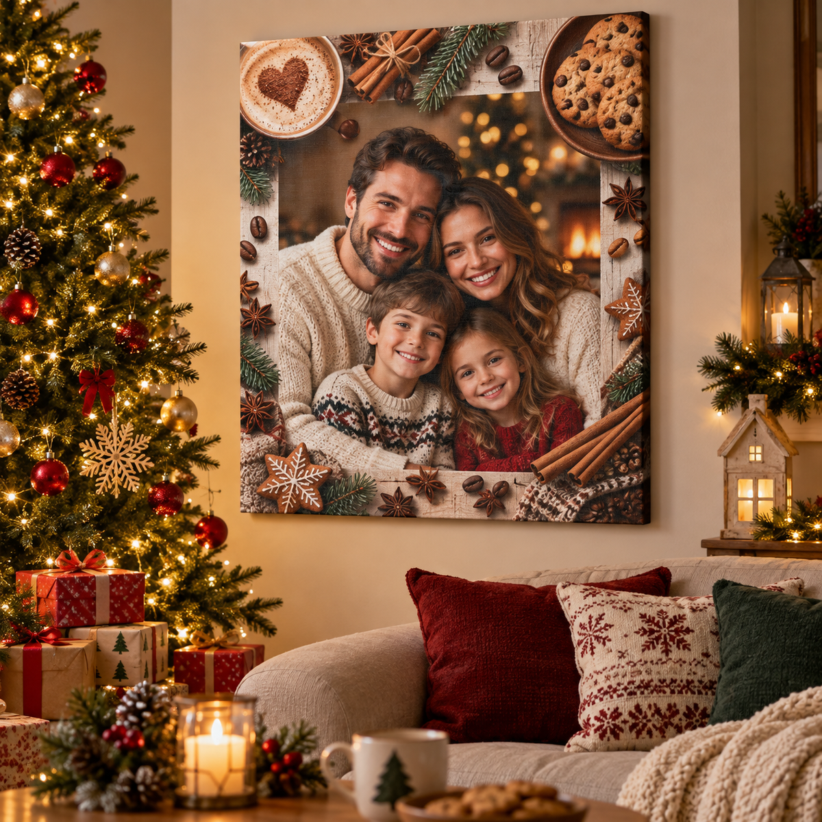 Tablou canvas personalizat de Craciun 14 - decor festiv in camera