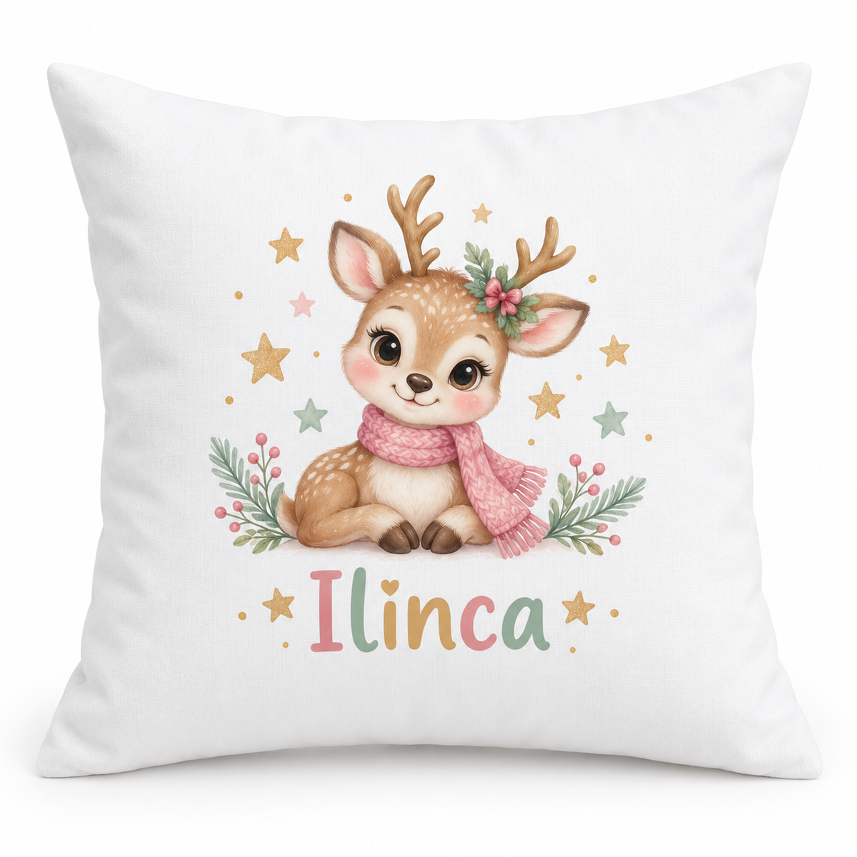 Perna decorativa de Craciun pentru copii cu numele Ilinca - imagine principala pe fundal alb