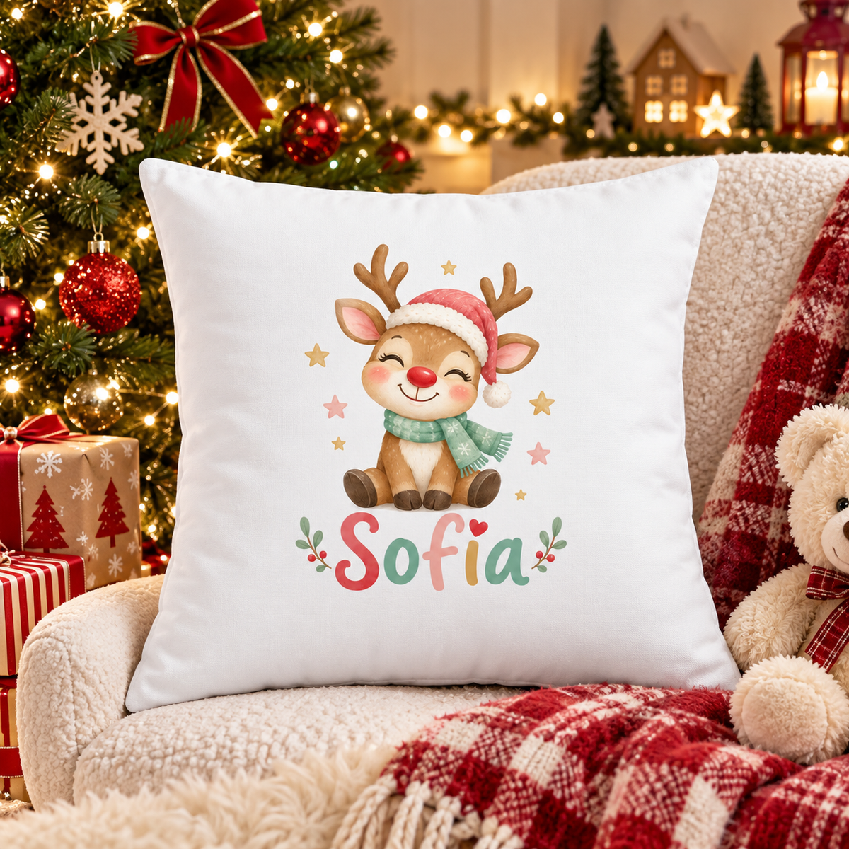 Perna decorativa de Craciun pentru copii cu numele Sofia - decor festiv