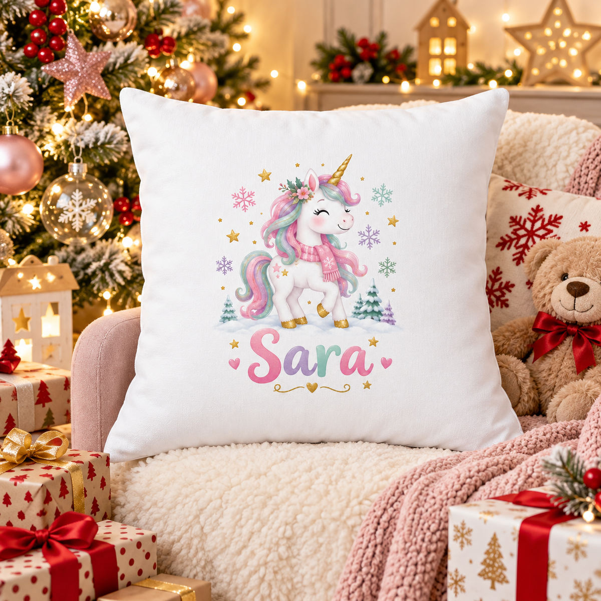 Perna decorativa de Craciun pentru copii cu numele Sara - decor festiv