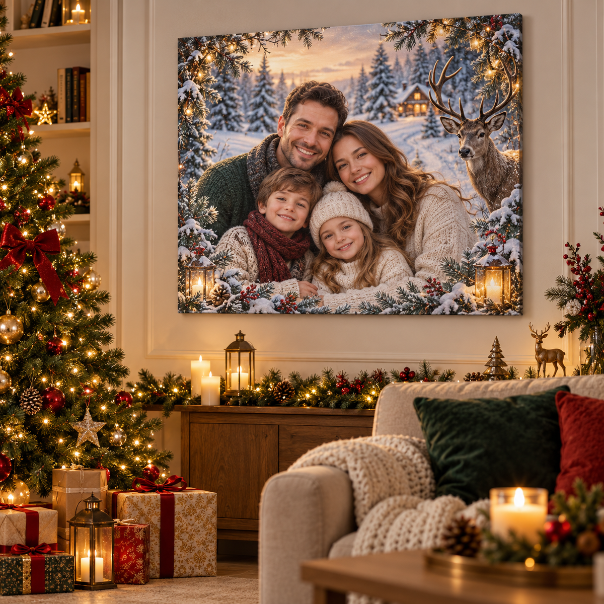 Tablou canvas personalizat de Craciun 16 - decor festiv in camera