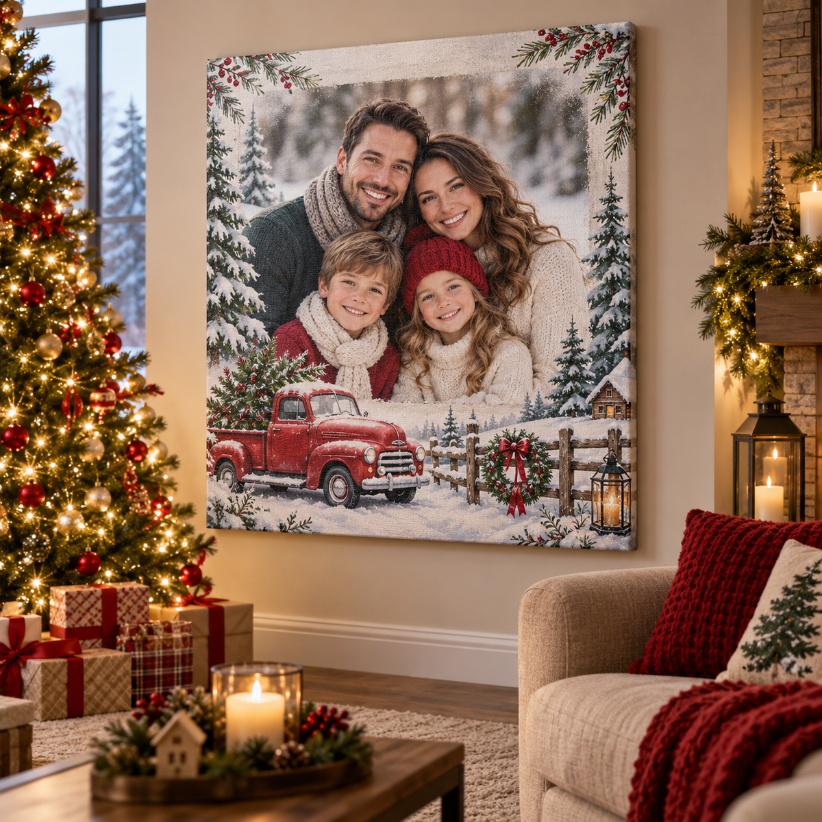 Tablou canvas personalizat de Craciun 11 - decor festiv in camera