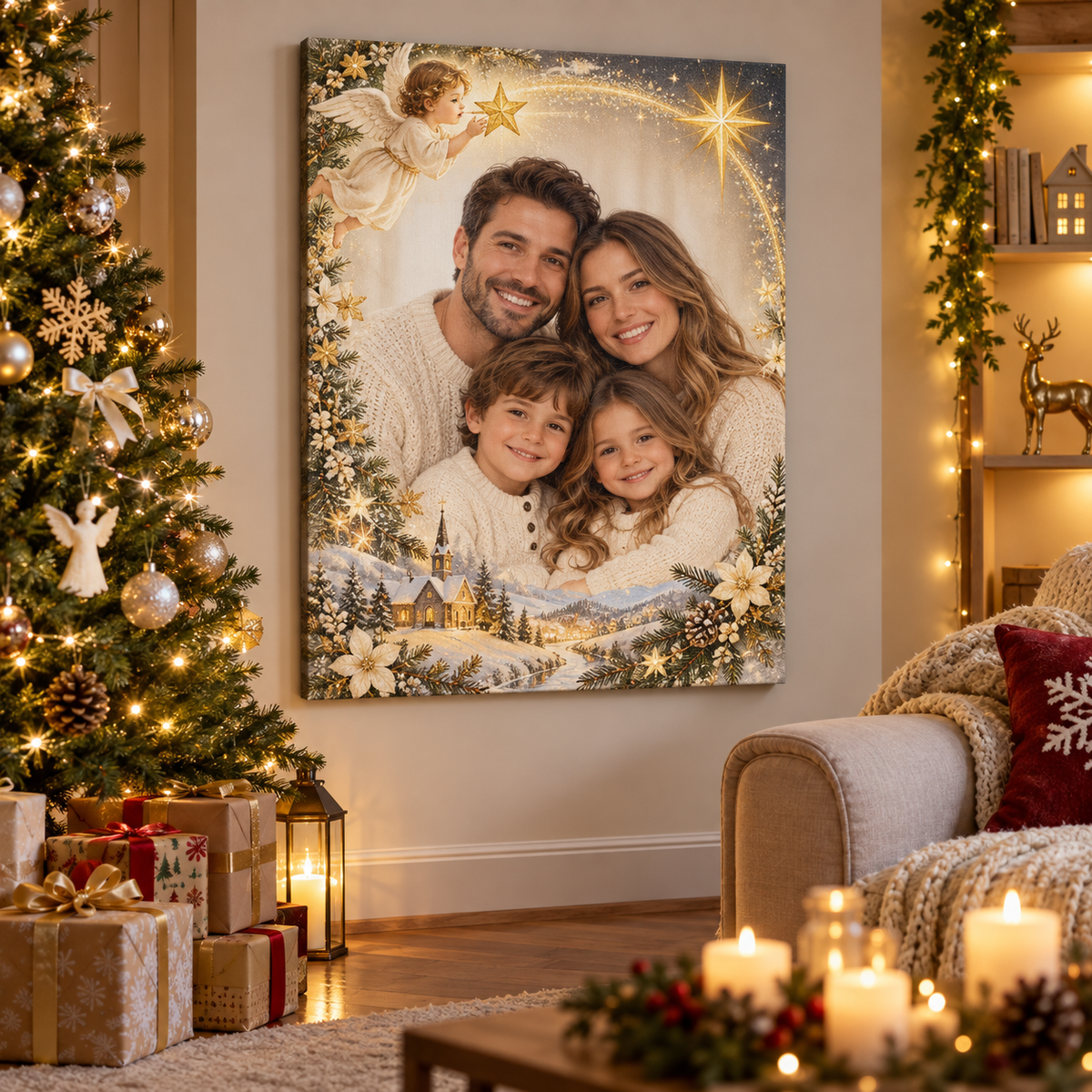 Tablou canvas personalizat de Craciun 18 - decor festiv in camera