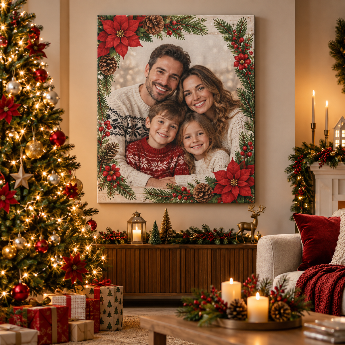 Tablou canvas personalizat de Craciun 13 - decor festiv in camera