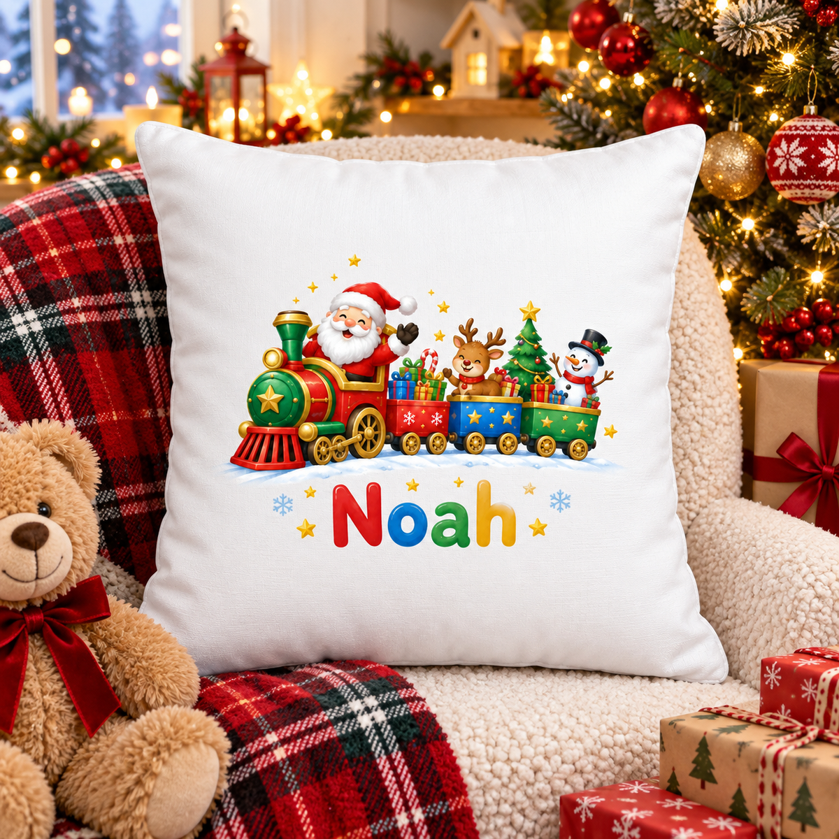 Perna decorativa de Craciun pentru copii cu numele Noah - decor festiv