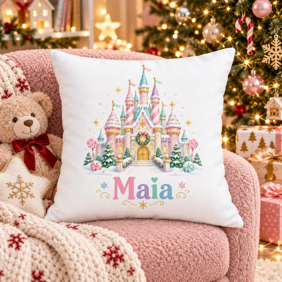 Perna decorativa de Craciun pentru copii cu numele Maia - decor festiv