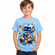 Tricou bleu pentru băieți cu robot Gamer – imagine 1