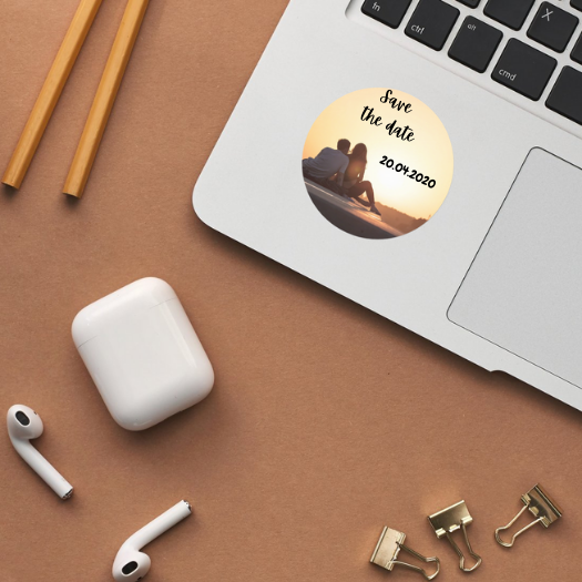 Set stickere etichete autoadezive rotunde personalizate cu poze