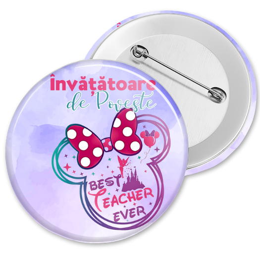 Insigna personalizata pentru elevi sau absolvenți de scoala  Minnie Mouse
