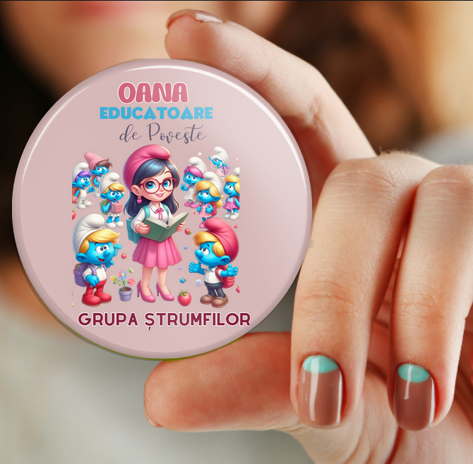 Insigna personalizata pentru elevi sau absolvenți de scoala Grupa strumfilor