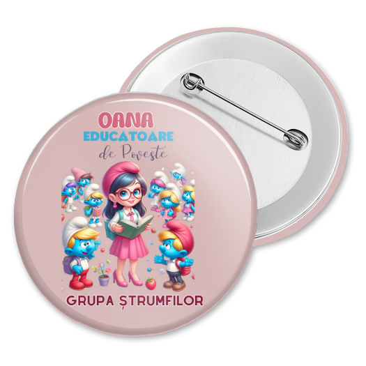 Insigna personalizata pentru elevi sau absolvenți de scoala Grupa strumfilor