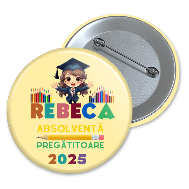 Insigna personalizata pentru absolvenți