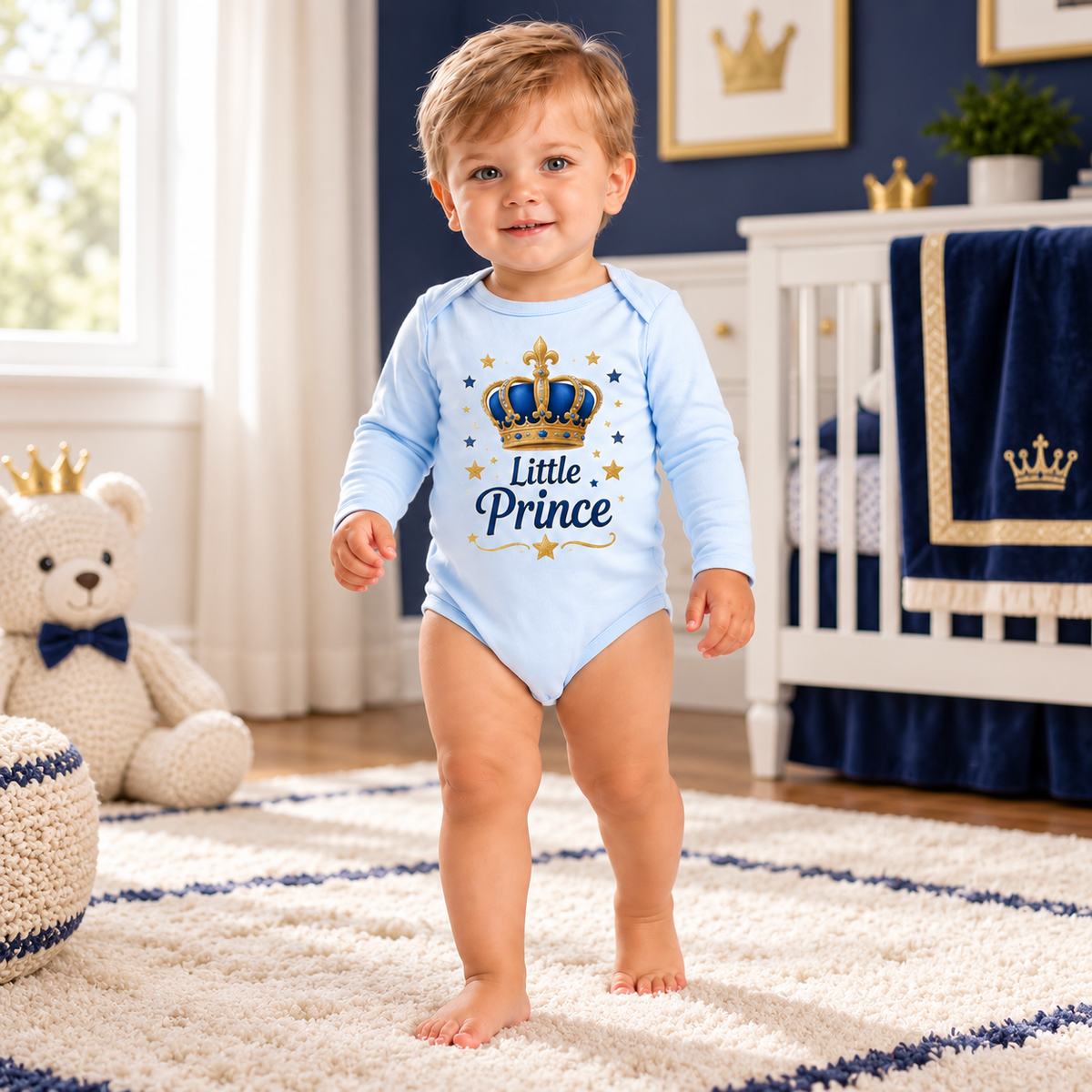 Body sau tricou personalizat pentru bebeluși Little Prince – imagine ambient