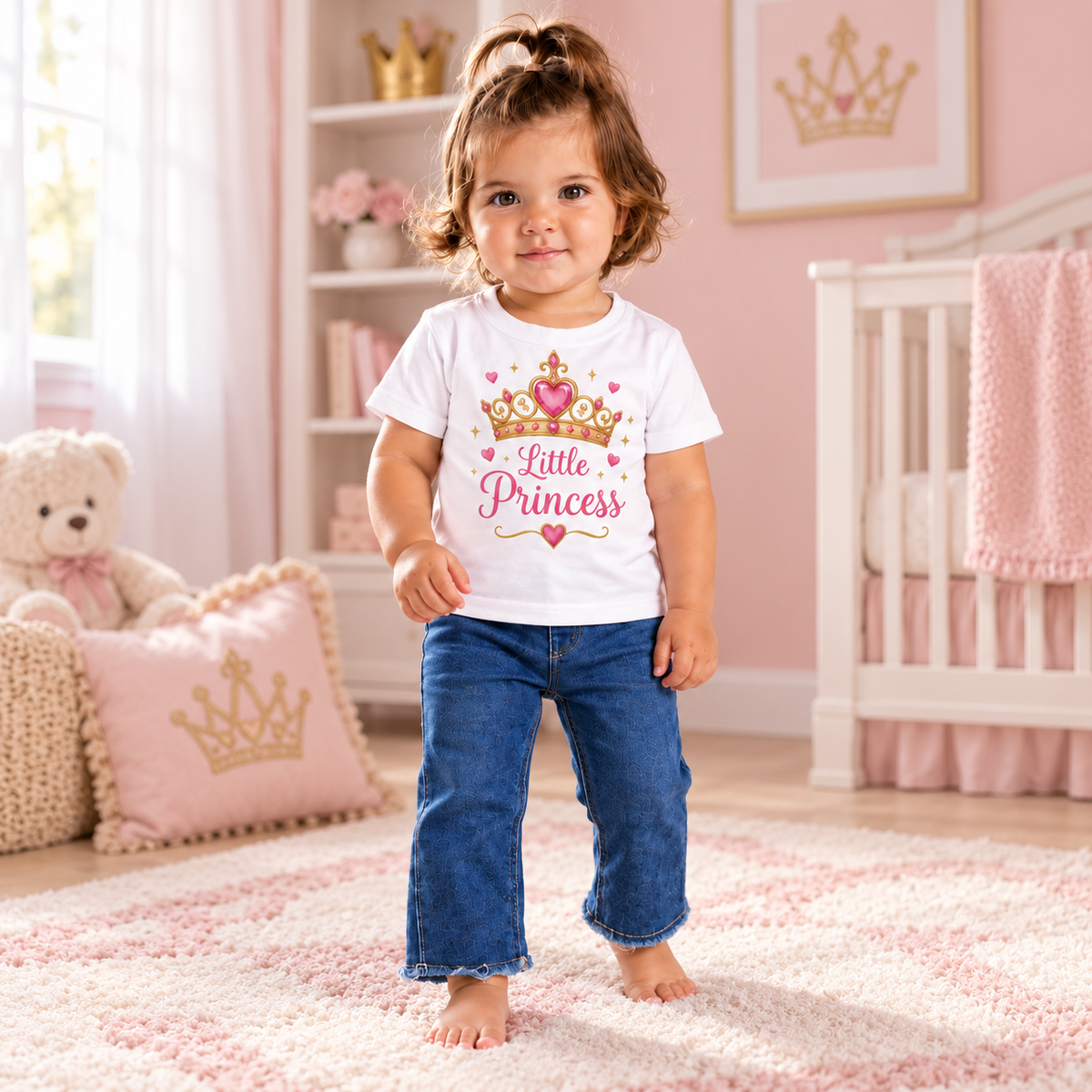 Body sau tricou personalizat pentru bebeluși Little Princess – imagine ambient