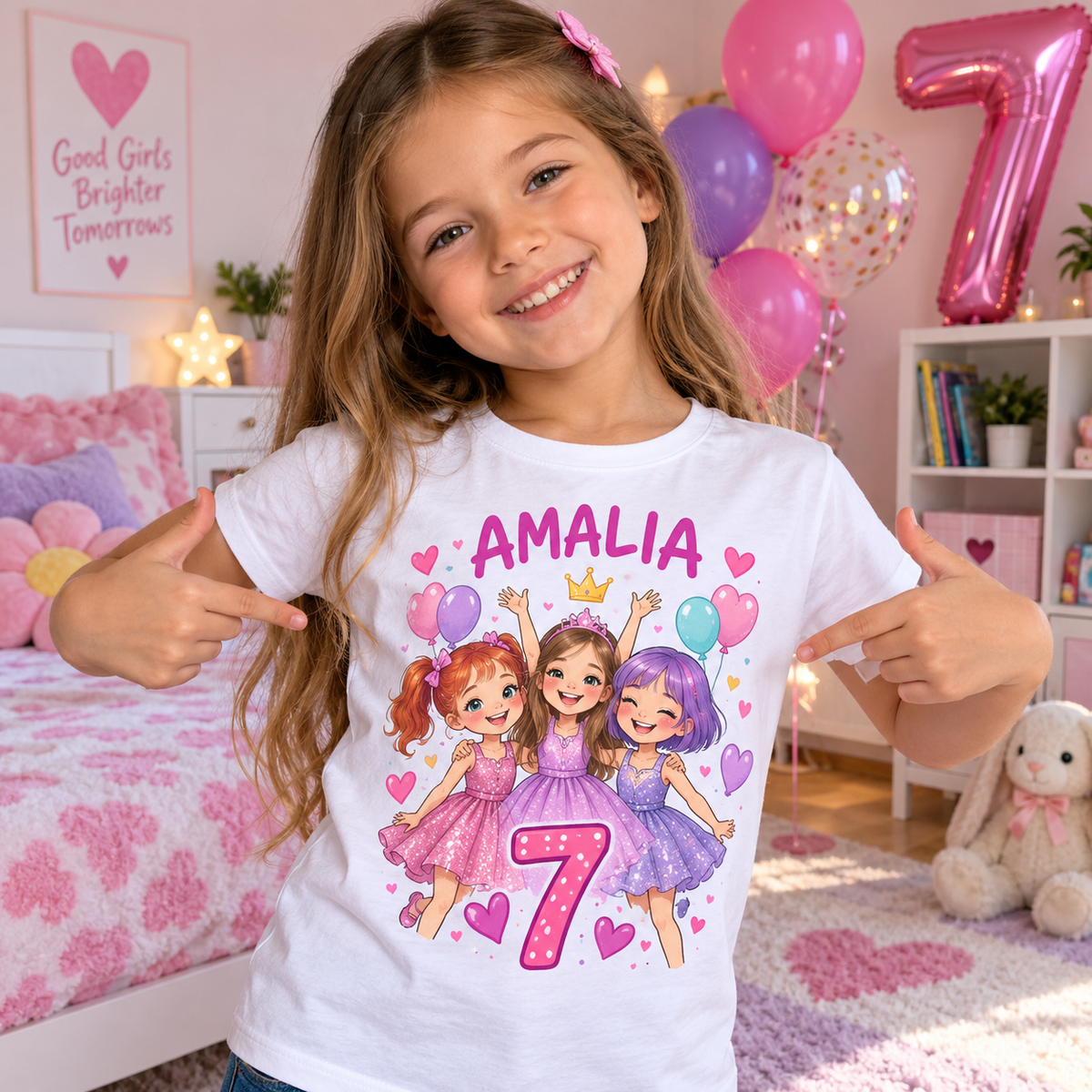 Tricou aniversar Amalia – Prietene la Petrecere, cifra 7 – imagine 2