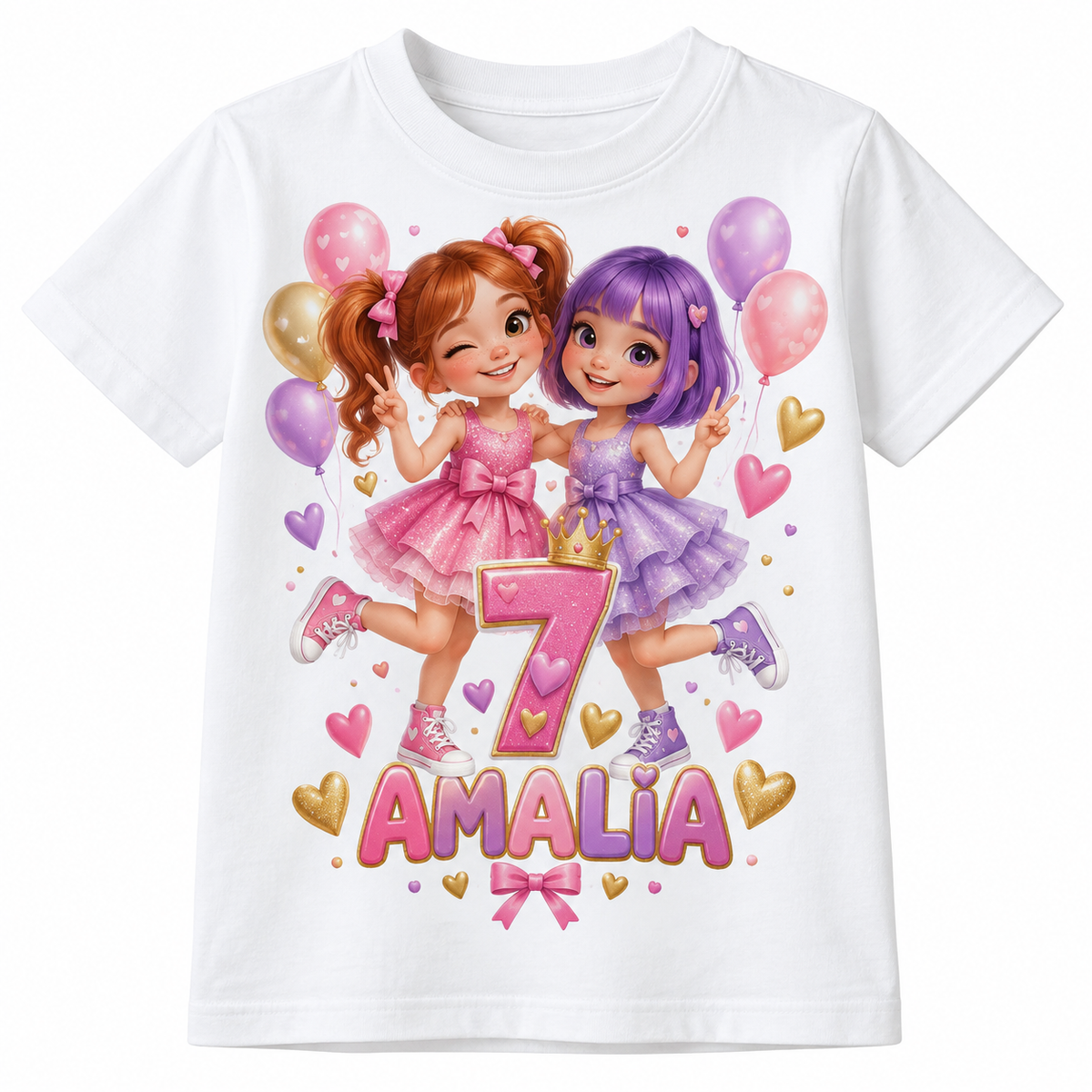 Tricou aniversar Amalia – Prietene la Petrecere, cifra 7 – imagine 3