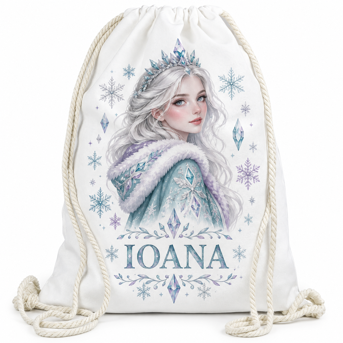 Săculeț personalizat Zâna Zăpezii – cu nume – imagine 3