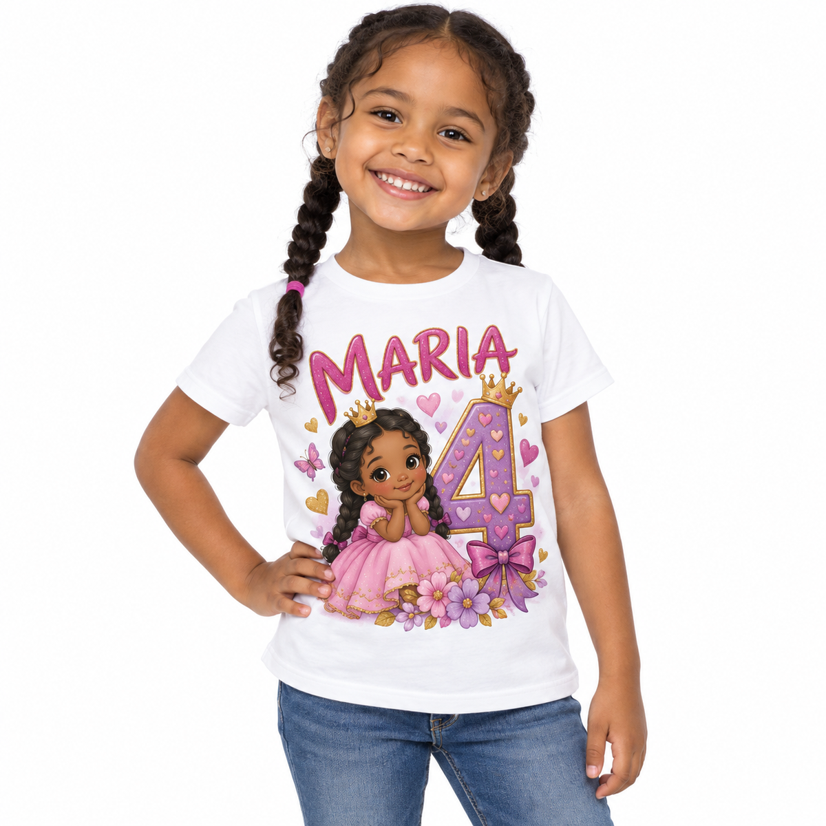 Tricou aniversar Maria – Prințesa Petrecerii, cifra 4 – imagine 1
