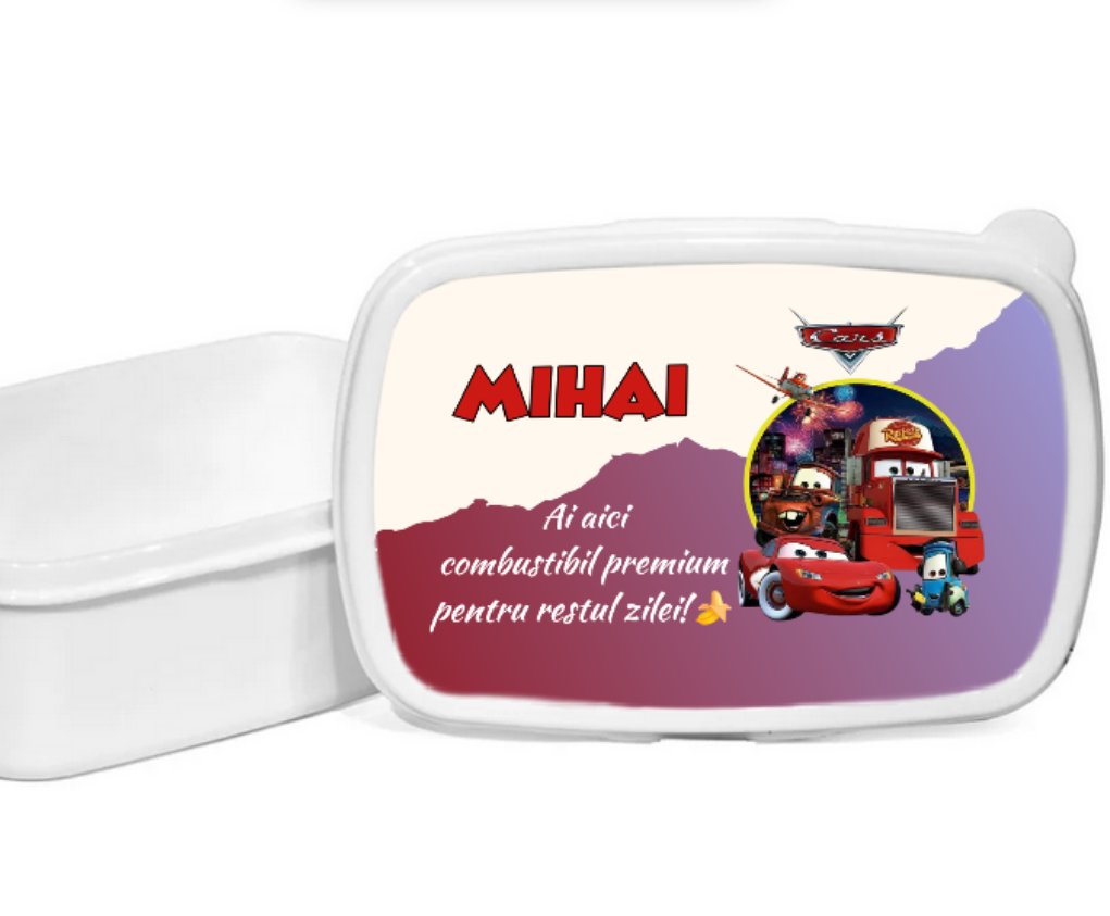 Lunchbox Caserola personalizata cu personaj și nume pentru sandwich