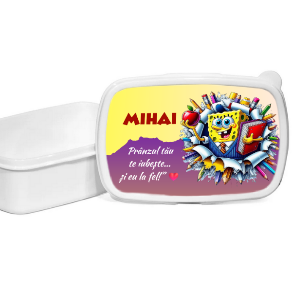 Lunchbox Caserola personalizata cu personaj și nume pentru sandwich SN204