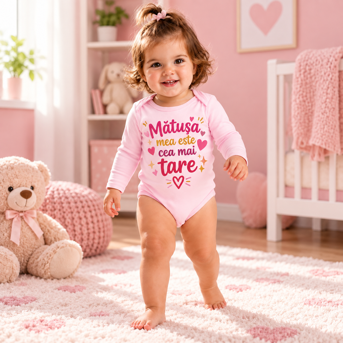 Body sau tricou personalizat pentru bebeluși Mătușa mea este cea mai tare – imagine ambient