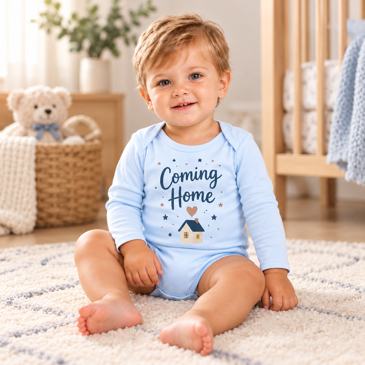 Body sau tricou personalizat pentru bebeluși My First Christmas – imagine ambient