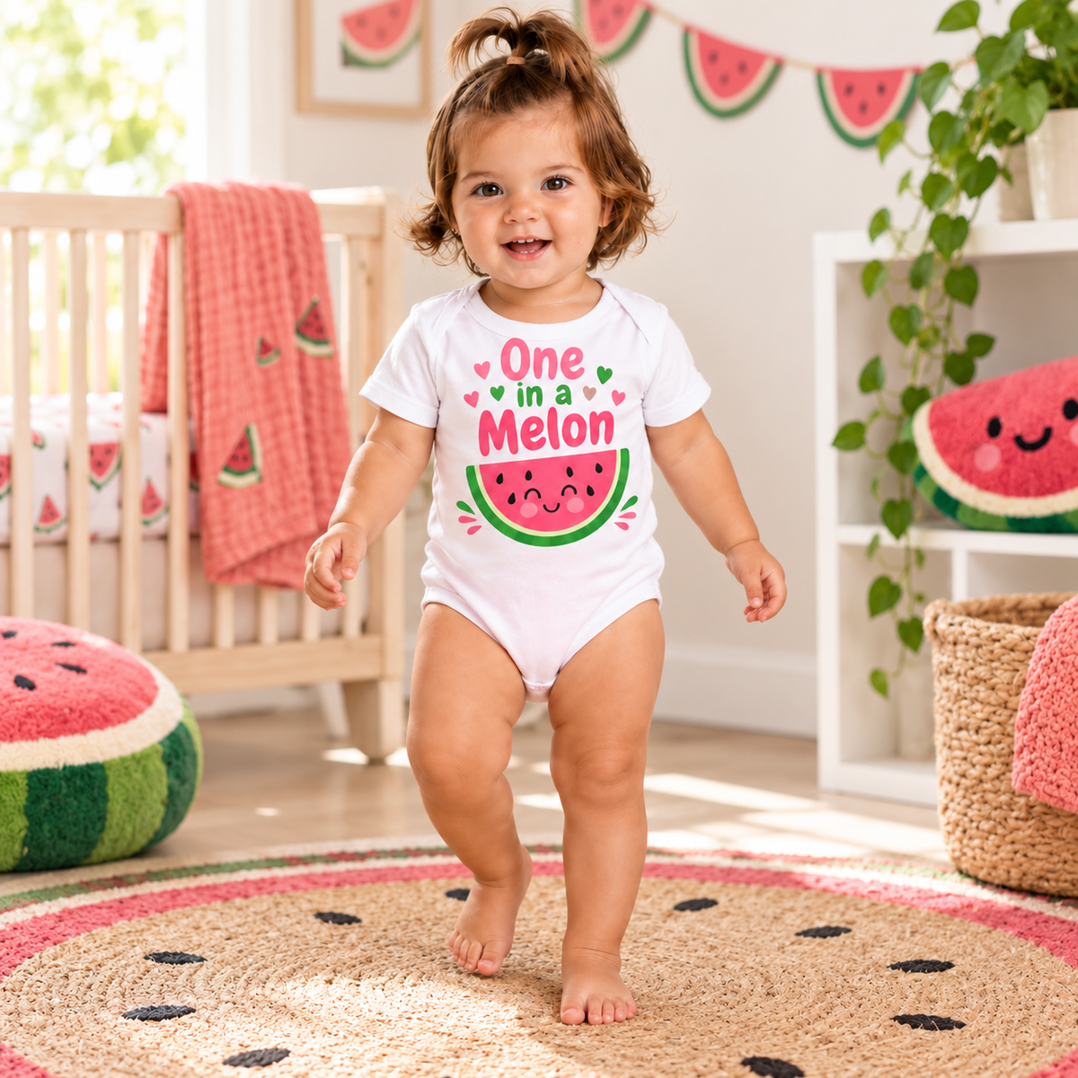 Body sau tricou personalizat pentru bebeluși One in a Melon – imagine ambient