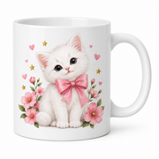 Cană personalizată pentru copii – Pisicuța cu Fundă Roz – imagine 1