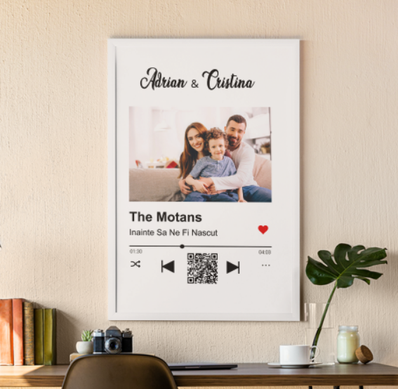 Ramă foto de birou - Melodia noastră cu cod QR   RFQ1001