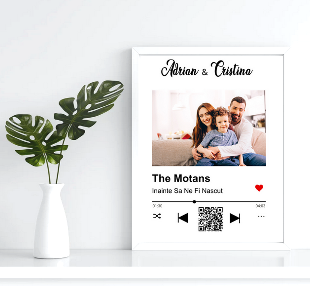 Ramă foto de birou - Melodia noastră cu cod QR   RFQ1001