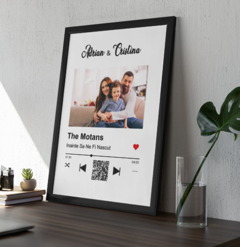 Ramă foto de birou - Melodia noastră cu cod QR   RFQ1001