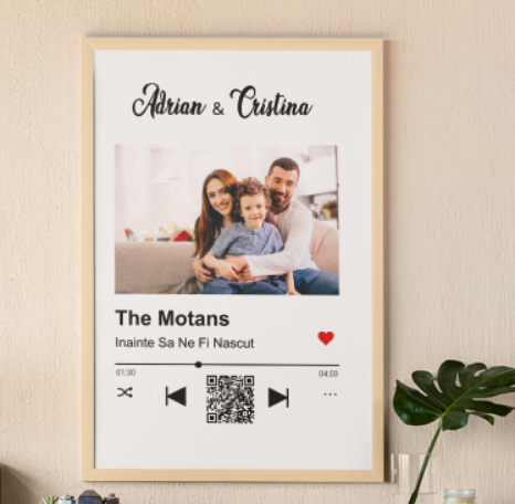 Ramă foto de birou - Melodia noastră cu cod QR   RFQ1001