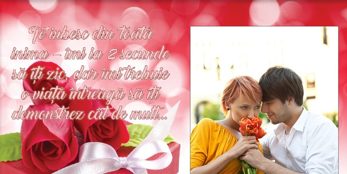 Rama foto sticla TE IUBESC cu poze personalizate T1015_21, cadou perfect pentru ziua indragostitilor