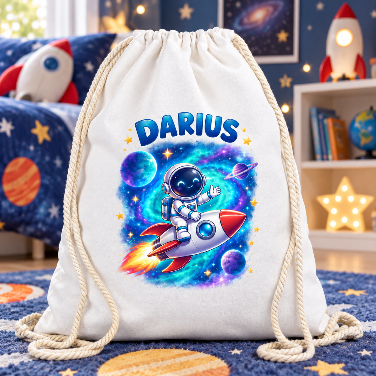 Saculet personalizat astronaut darius - imagine ambient