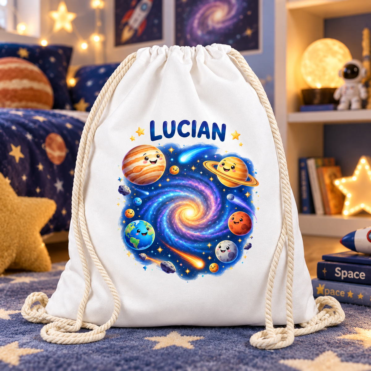 Saculet personalizat galaxie lucian - imagine ambient